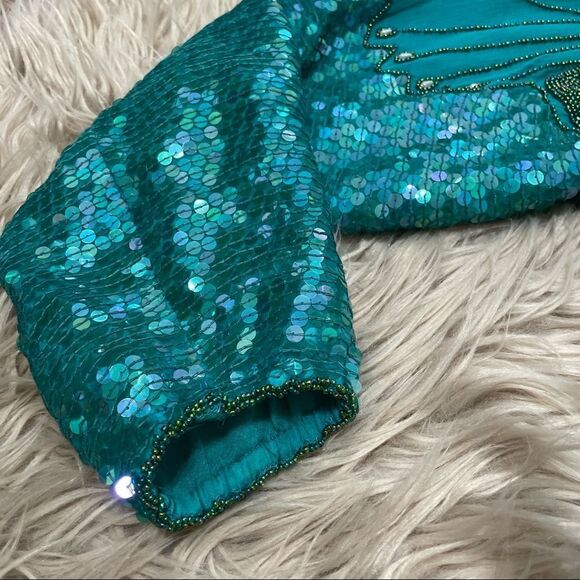 Turquoise beaded sequined blouse   - Picture 4 of 9
